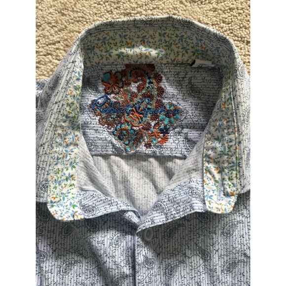 Robert Graham Paisley Blue Long Sleeve Button Down Shirt Size Medium‎ - Picture 2 of 9
